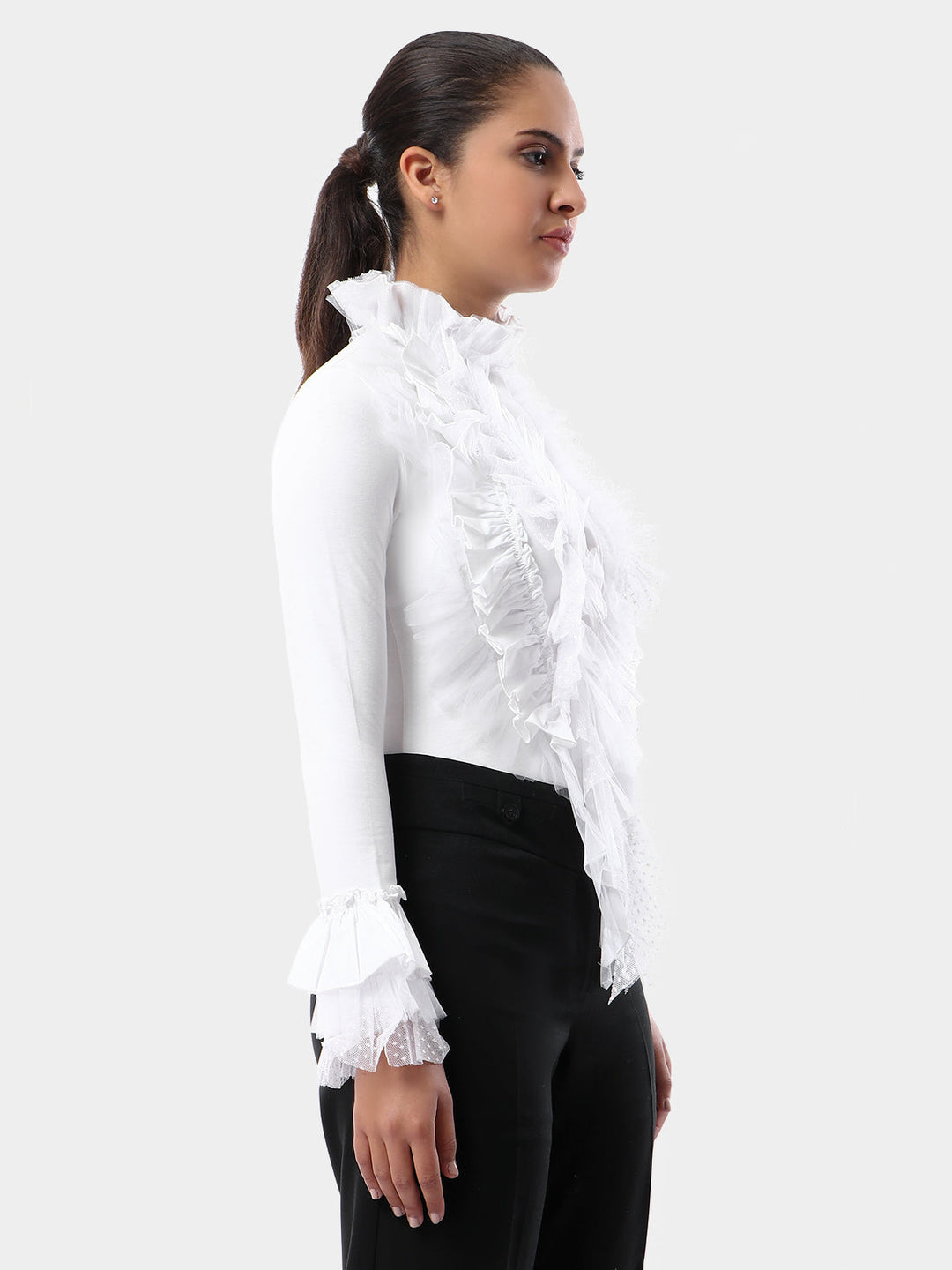 Ruffles With Tulle-Collar