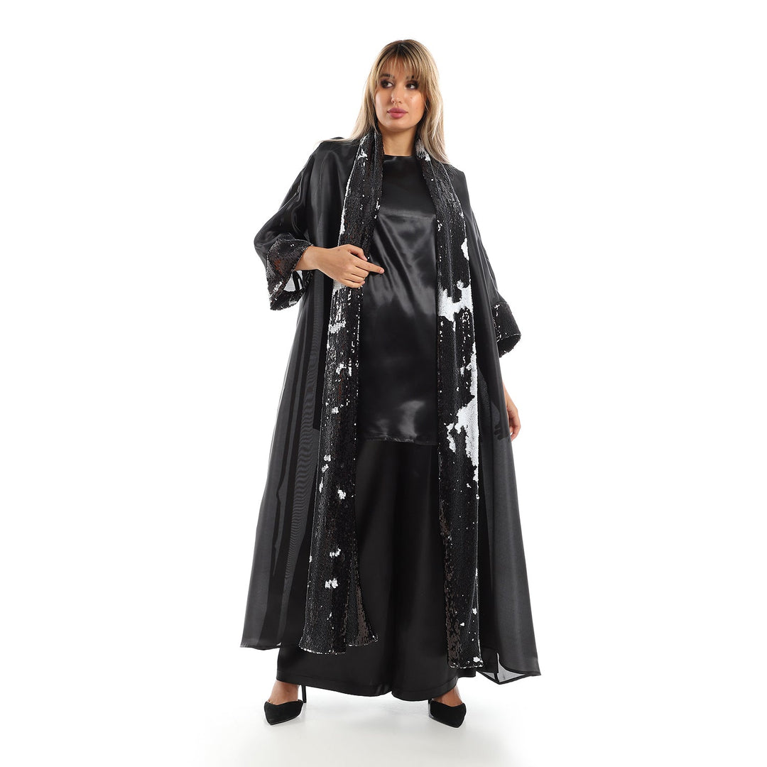 Black Sequins Kimono