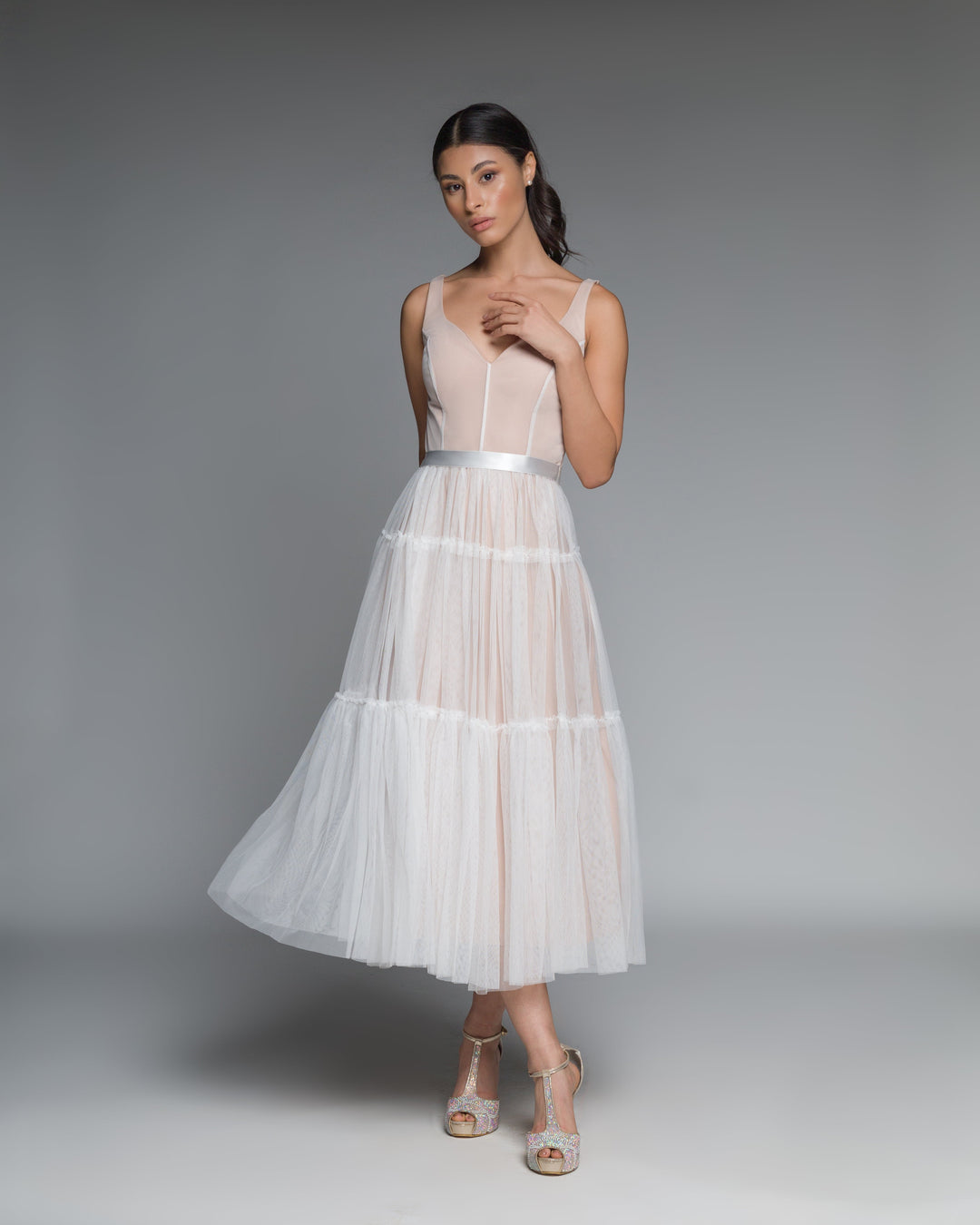 Dress With Tulle Straps