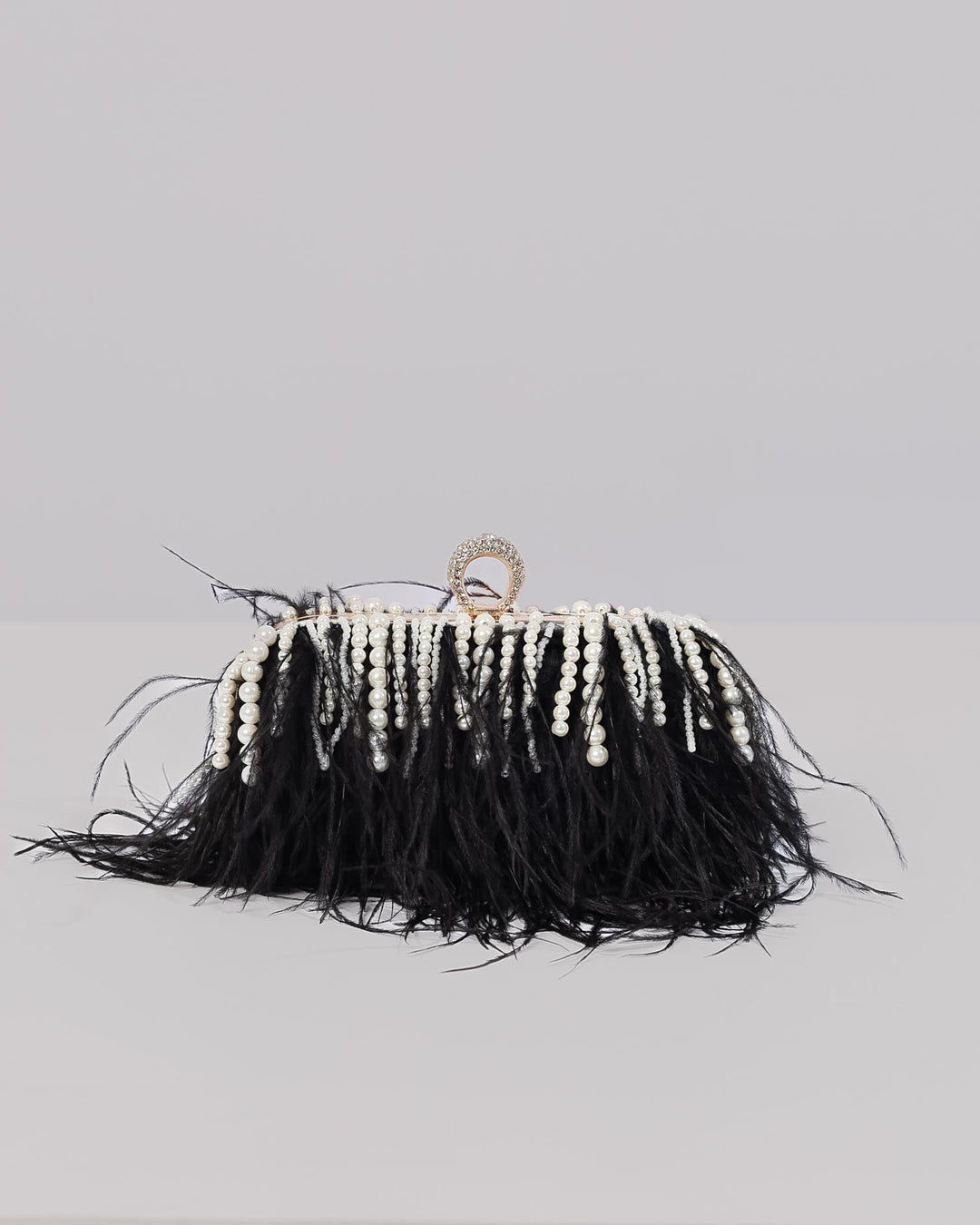 Feather And Pearl Clutch
