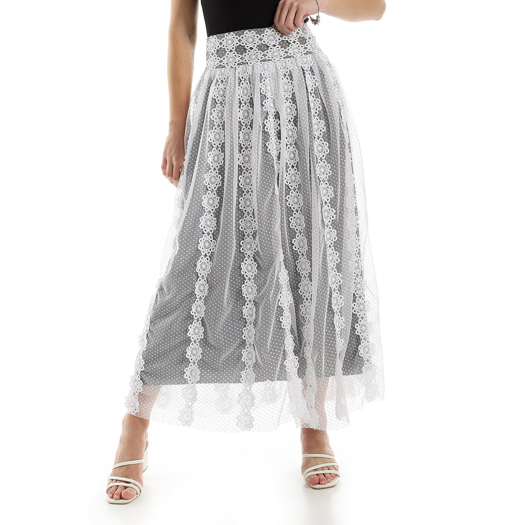 Lace Straight Skirt With Slip